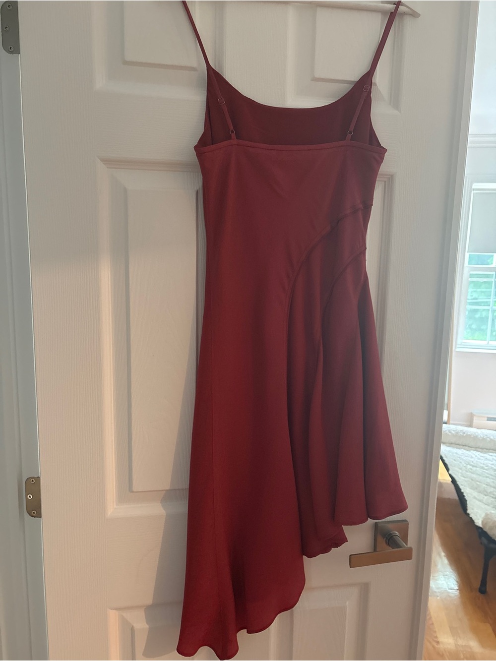 Astr Red Asymmetrical Slip Dress - Picture 4 of 4